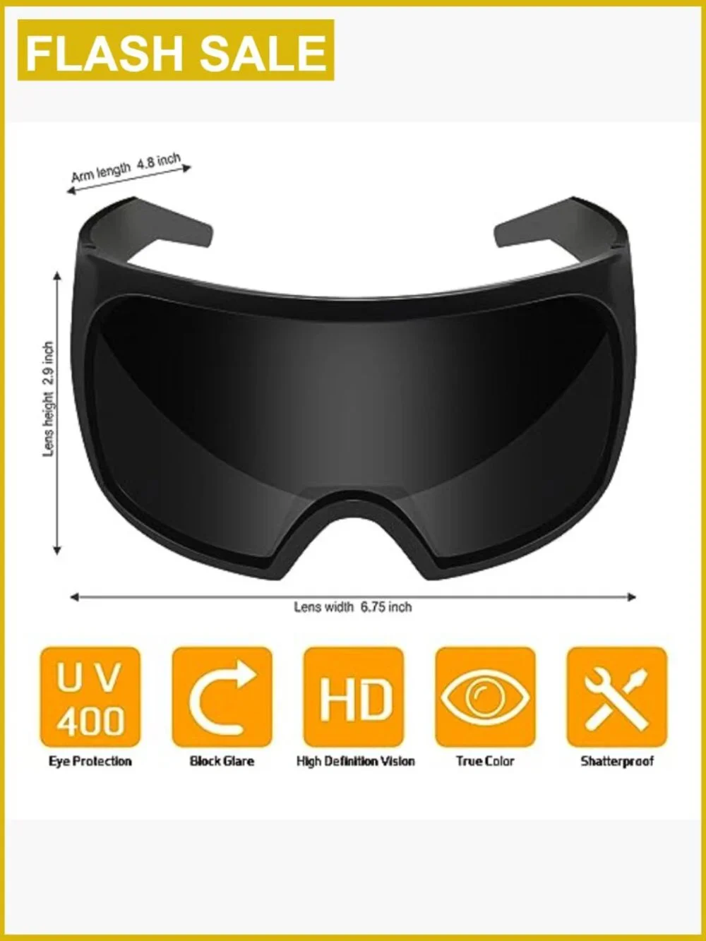 Oversized Wrap Around Shield Sunglasses UV400 Unisex